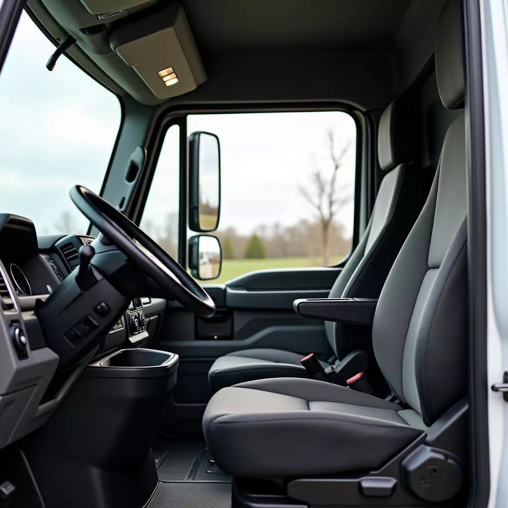 D 번호판 트럭 운전석