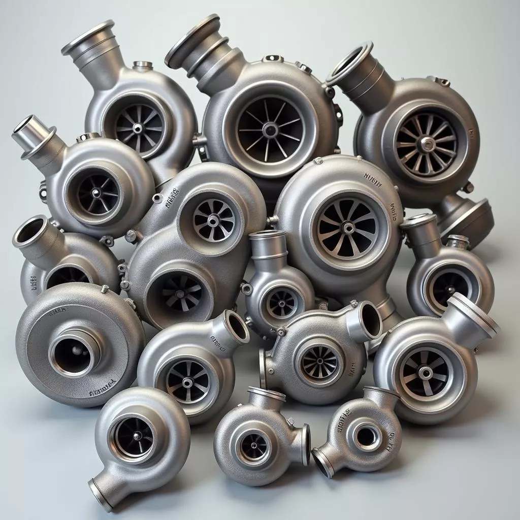 Various types of motorcycle turbochargers