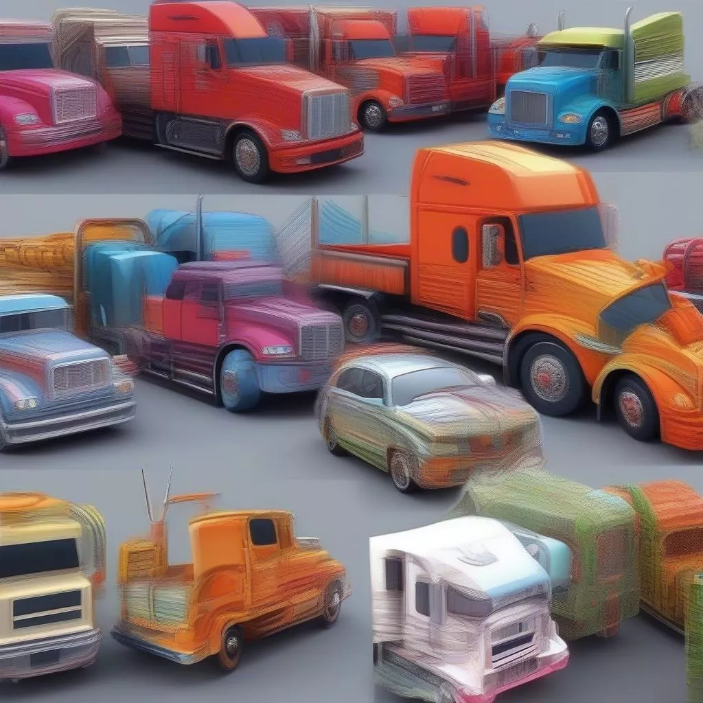 Các mẫu vẽ xe tải 3D đẹp