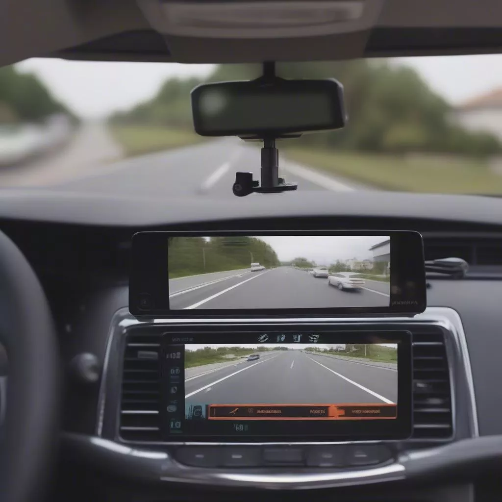 Kamera dasbor merekam perjalanan