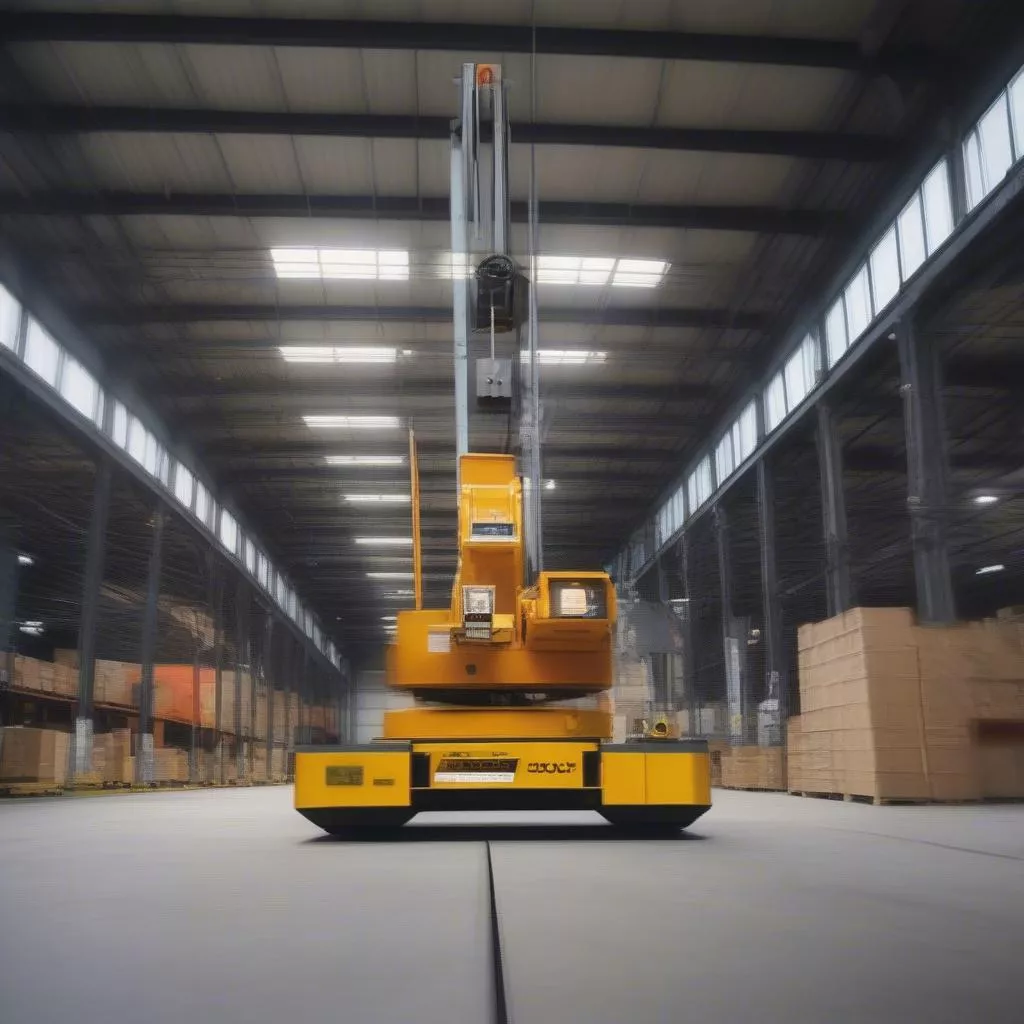 Cân treo 5 tấn được đặt trong kho bãi