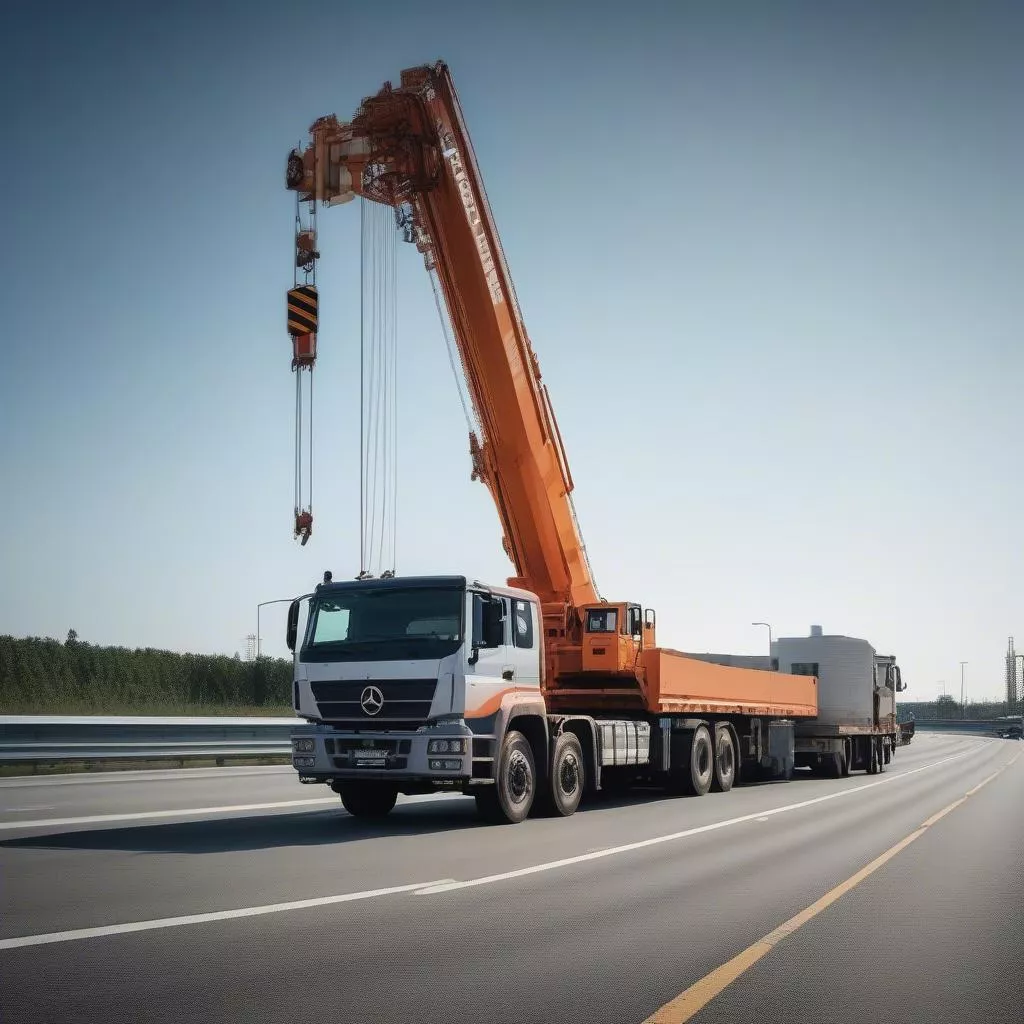 Cần trục ô tô 10 tấn vận chuyển hàng hóa