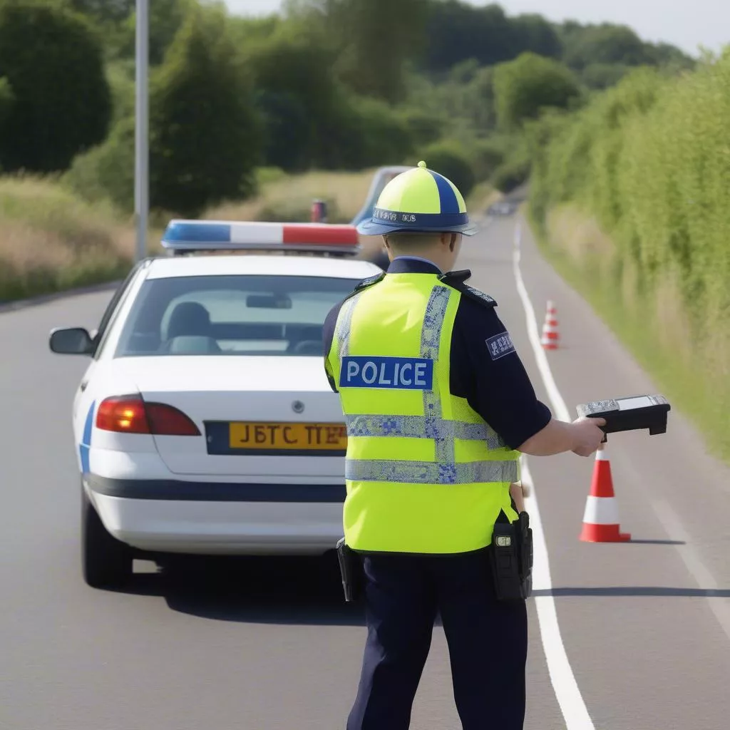 Cảnh sát giao thông kiểm tra tốc độ