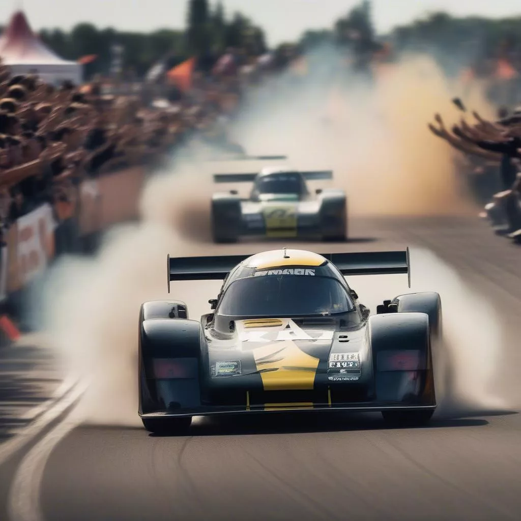 자동차 경주의 뜨거운 경쟁