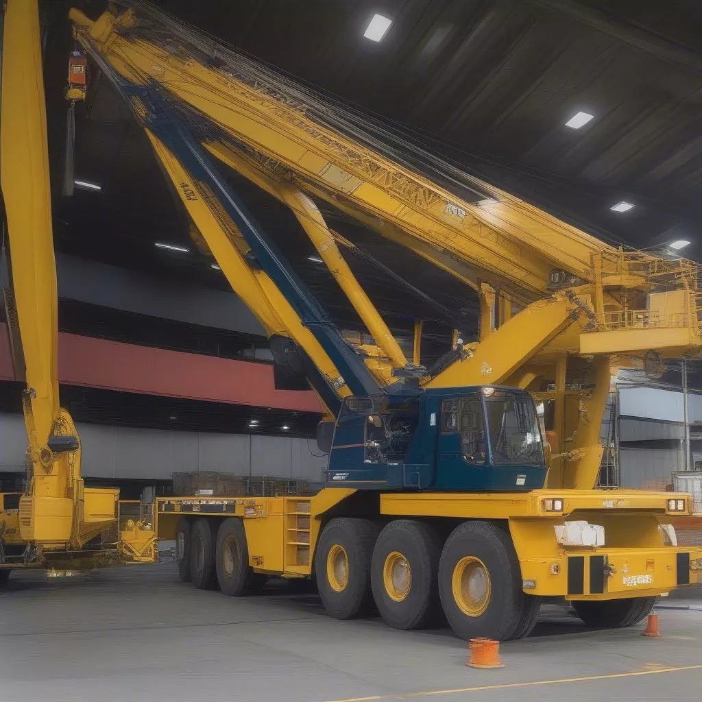 Soosan 15-ton crane lifting goods