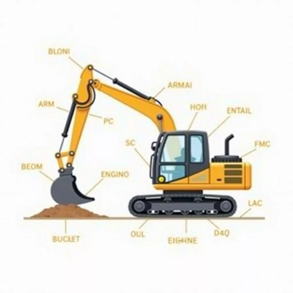 Cấu tạo xe đào đất