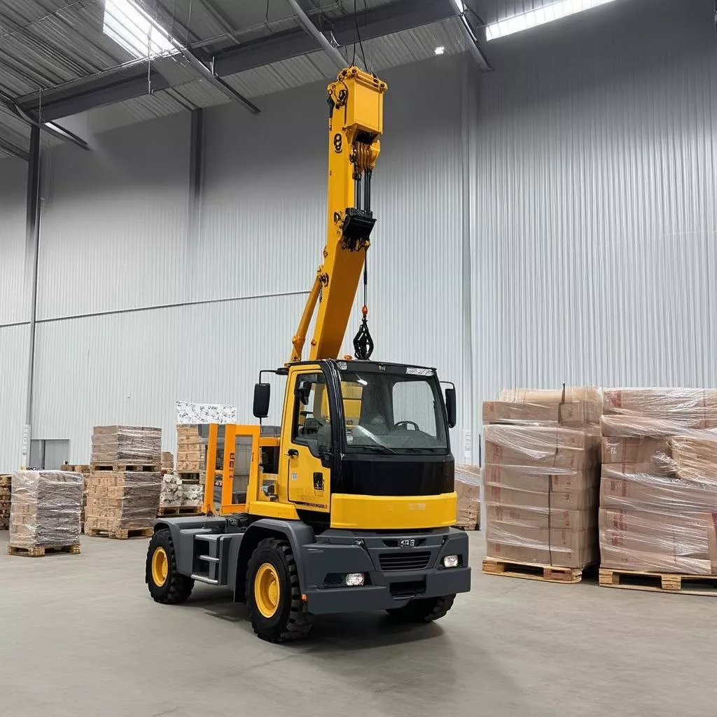 Cẩu unic 5 tấn trong kho bãi
