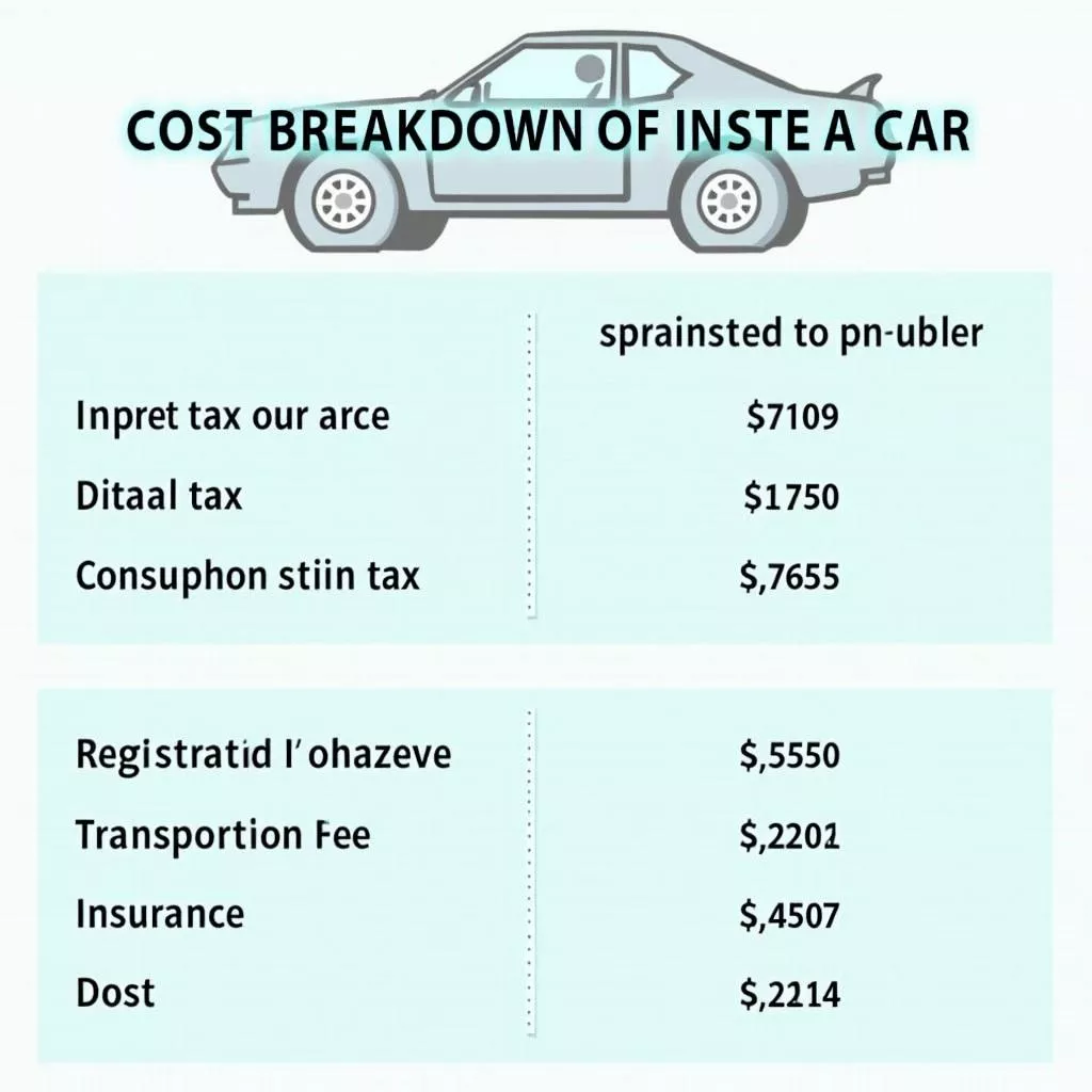Illustration of car import costs
