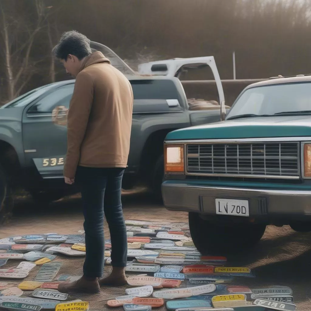 Choosing a lucky Phan Rang license plate for a truck