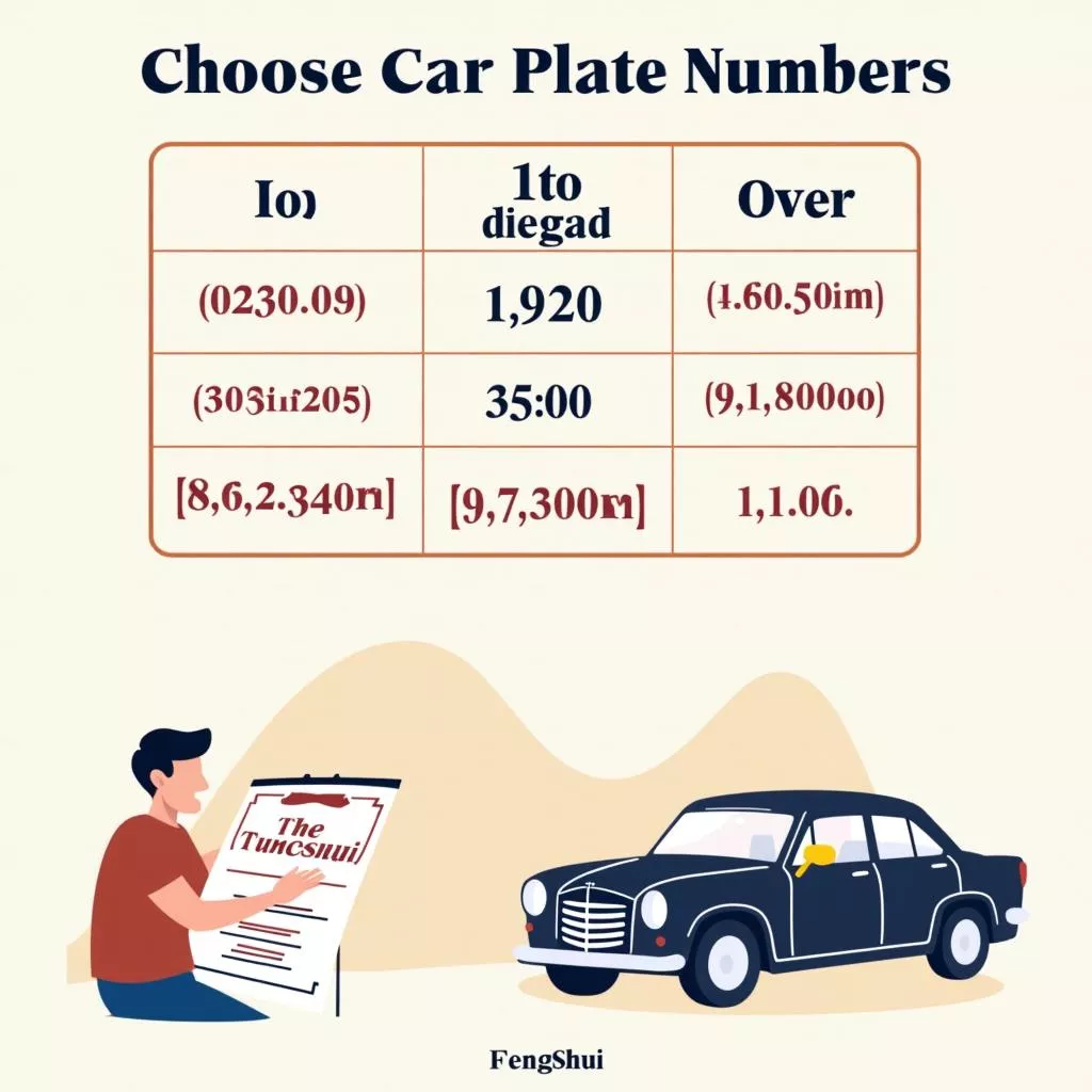 Choisir les chiffres de la plaque d'immatriculation Feng Shui