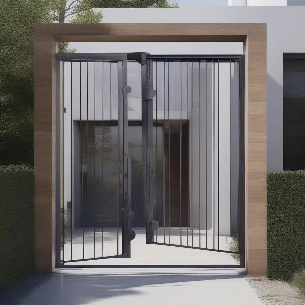 Cổng nhà xe tải hiện đại