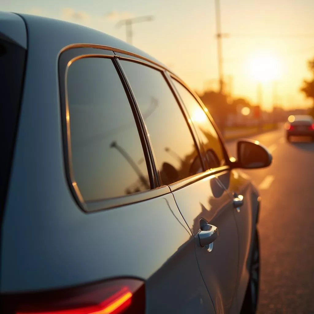 Car with tinted windows for fuel efficiency