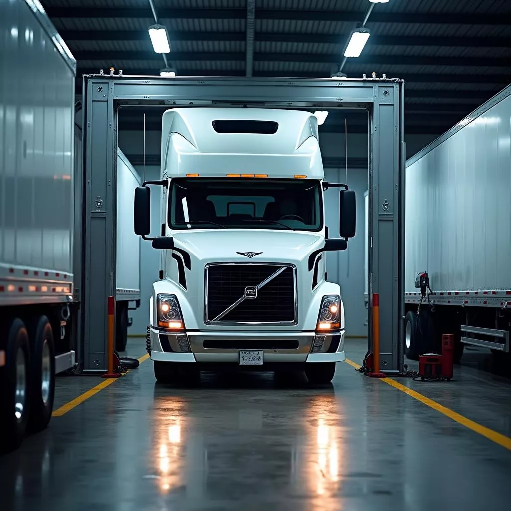Truck inspection at a center