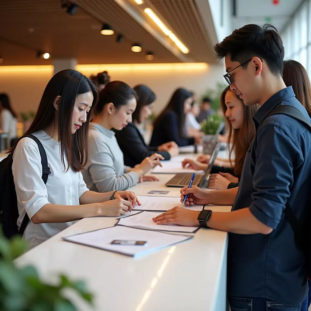 Registering for driving lessons in Hanoi