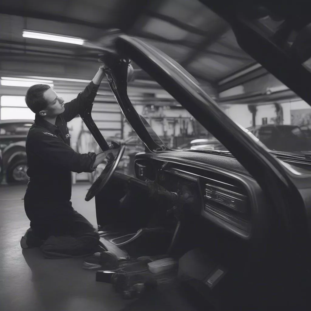 Điều chỉnh tay lái ô tô tại gara