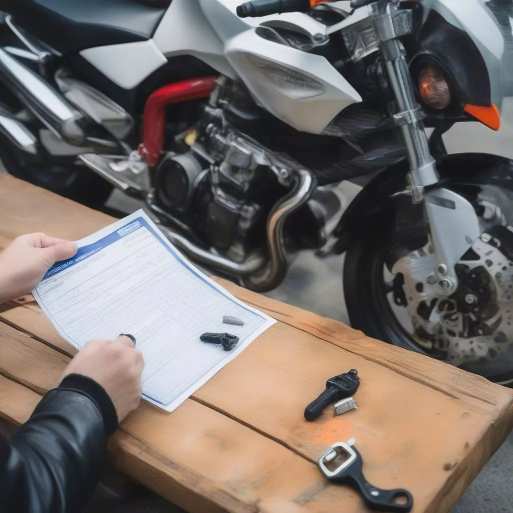 陸運支局でバイクのナンバープレートを変更する