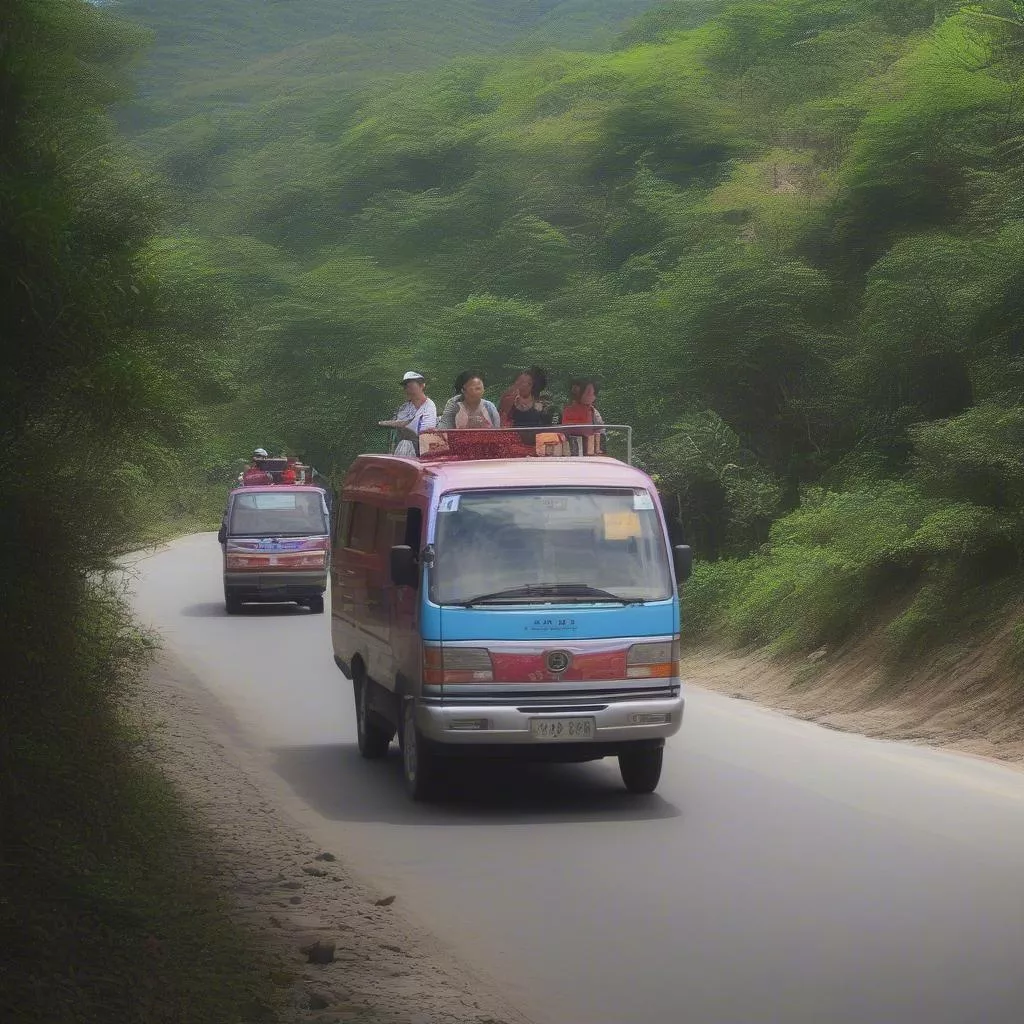 Du khách đi du lịch trên đèo Hải Vân