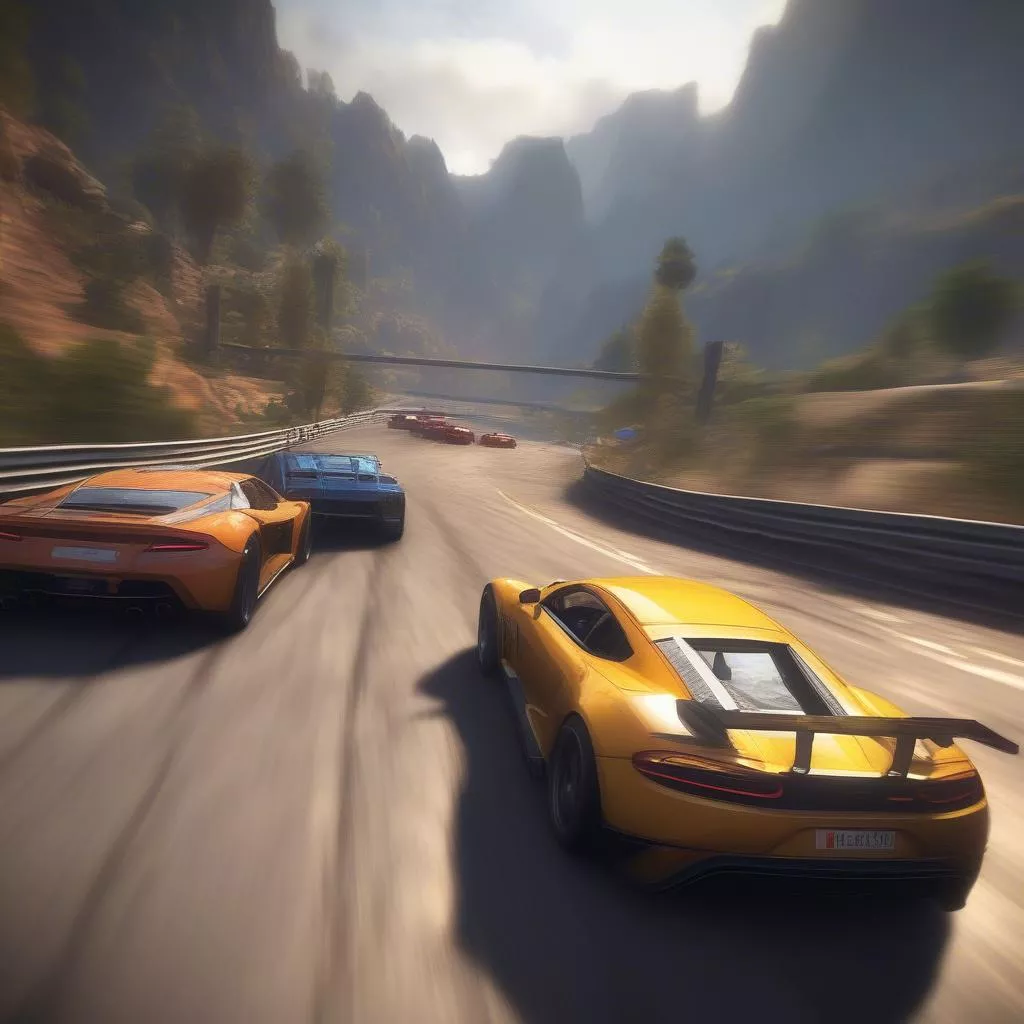 Cảnh đua xe thể thao trong game lái ô tô