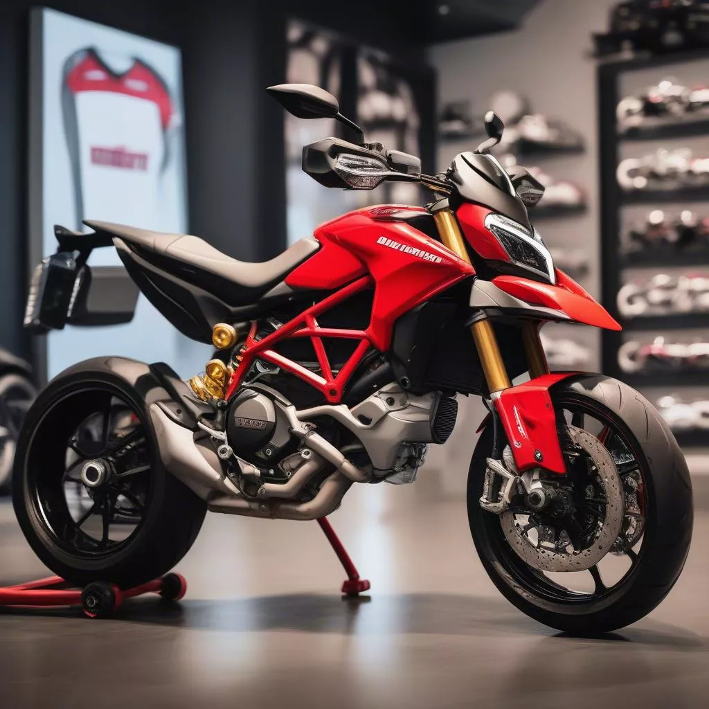 Ducati Hypermotard 821 in showroom