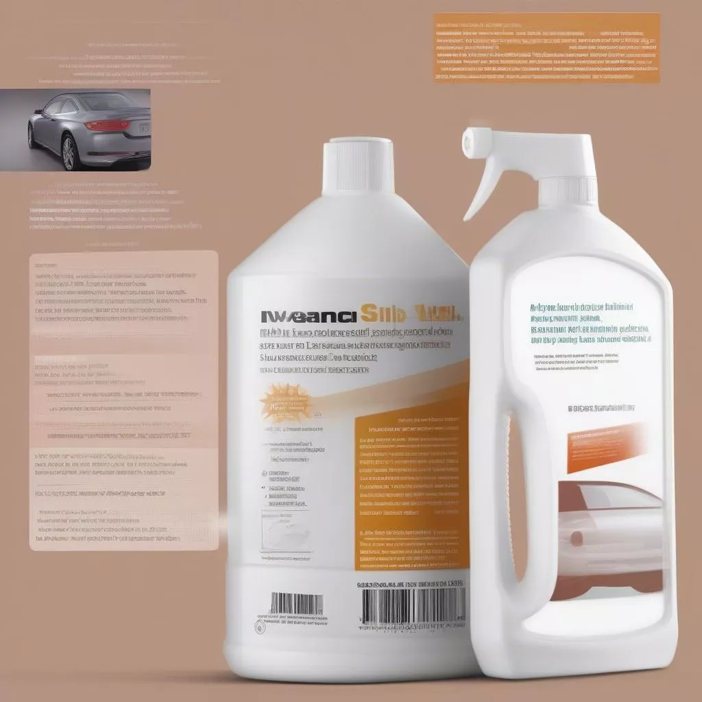 Various car interior cleaning products
