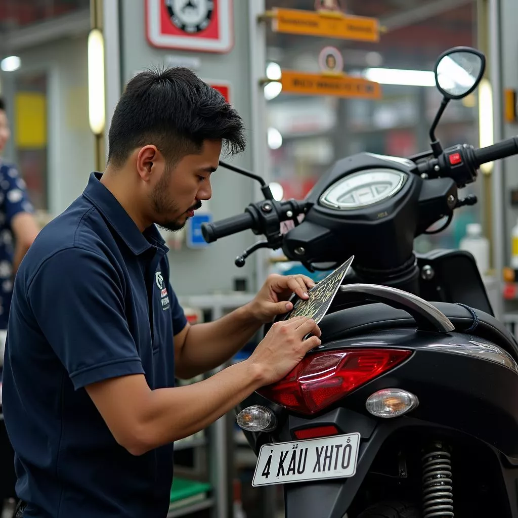 Ép biển số xe máy tại Cầu Giấy uy tín