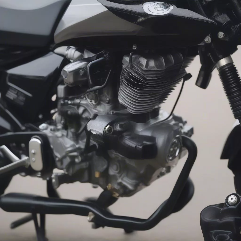 Genuine spare parts for Exciter 135 motorcycle displayed on a shelf