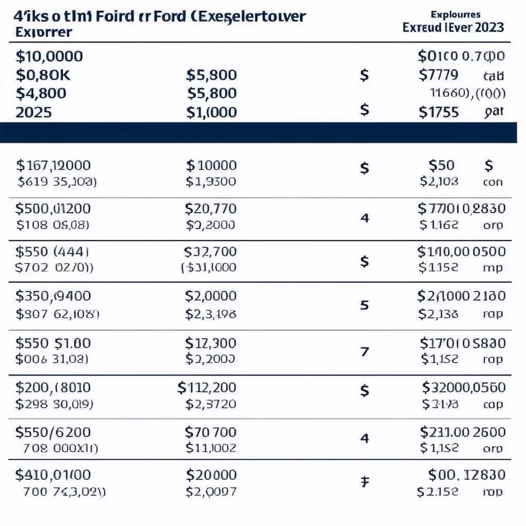 Bảng giá xe Ford Explorer 2023