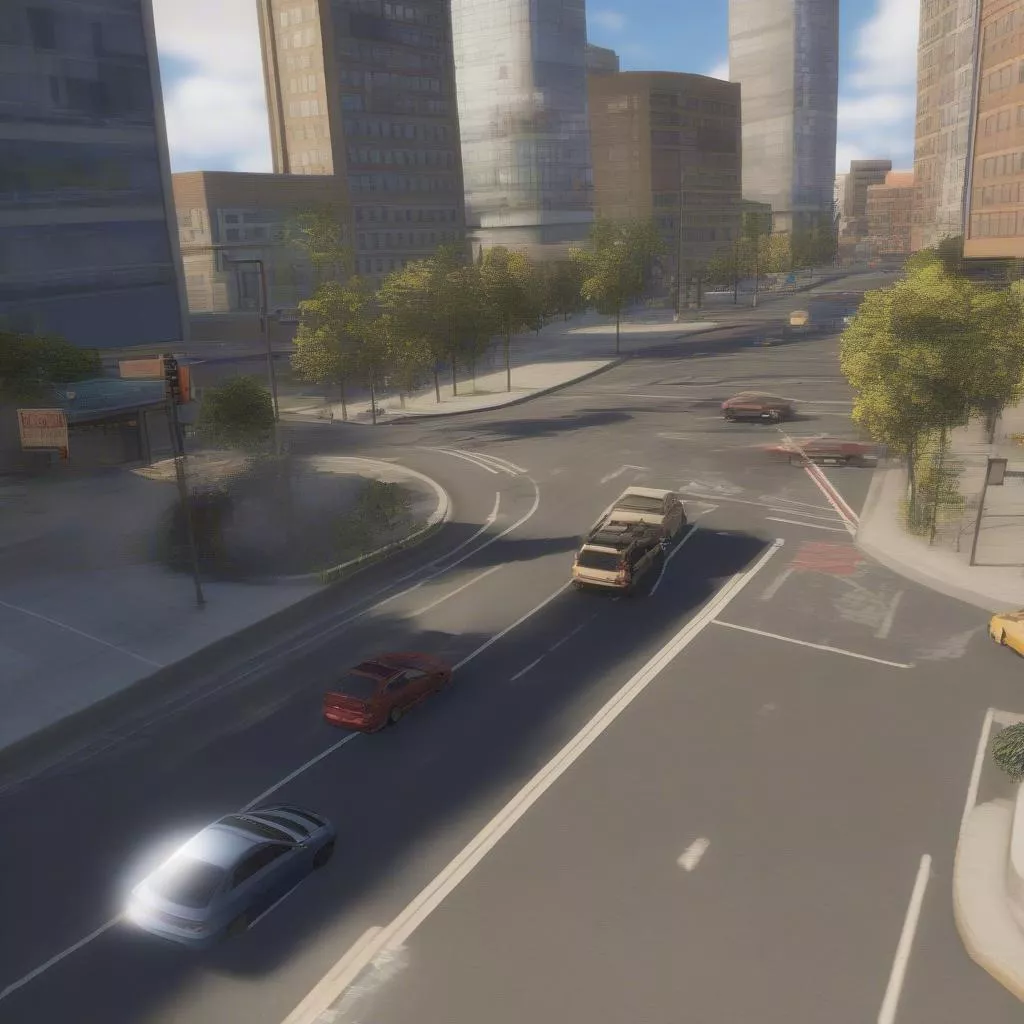 City driving simulator game in busy traffic