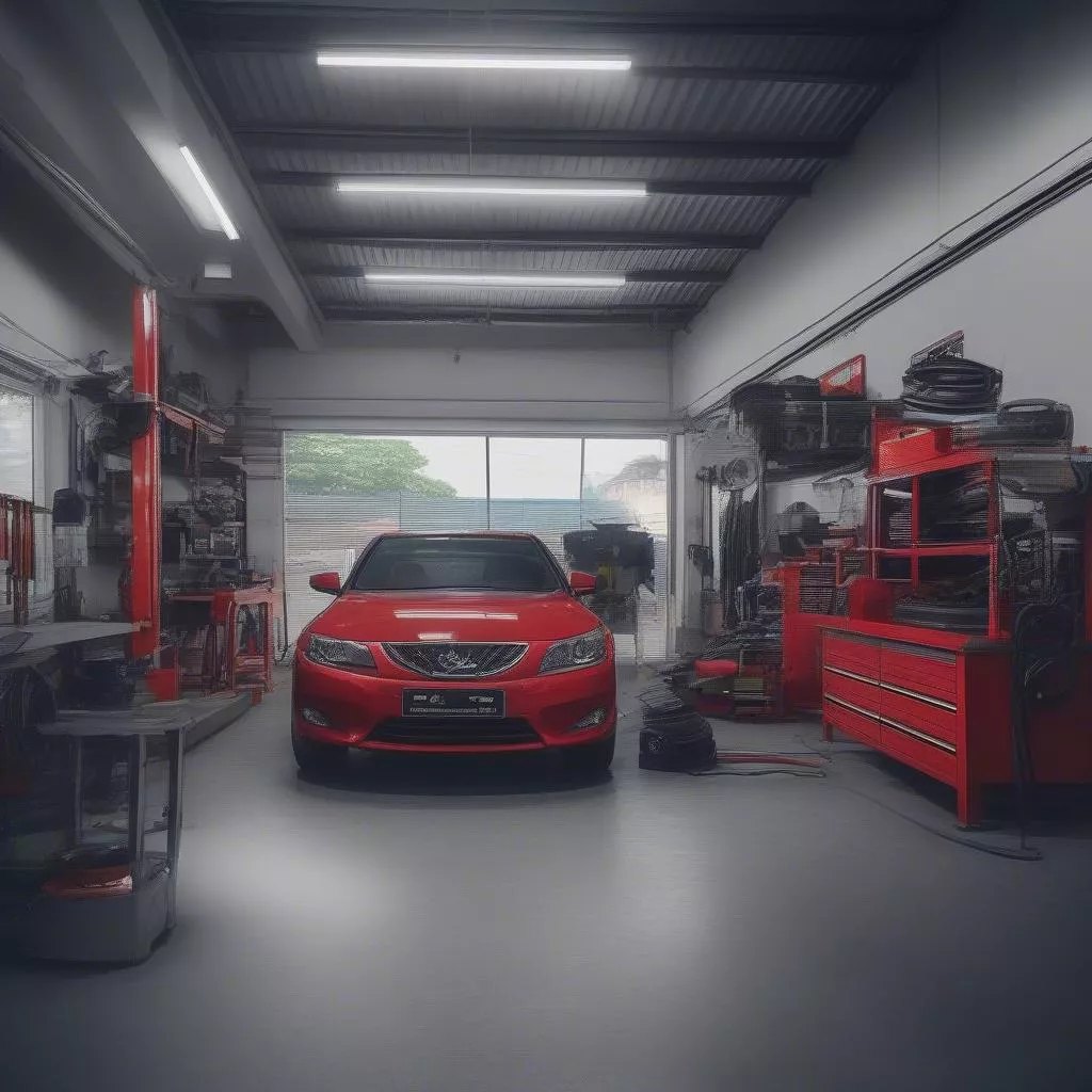 Équipement moderne d'un garage automobile à Bình Tân