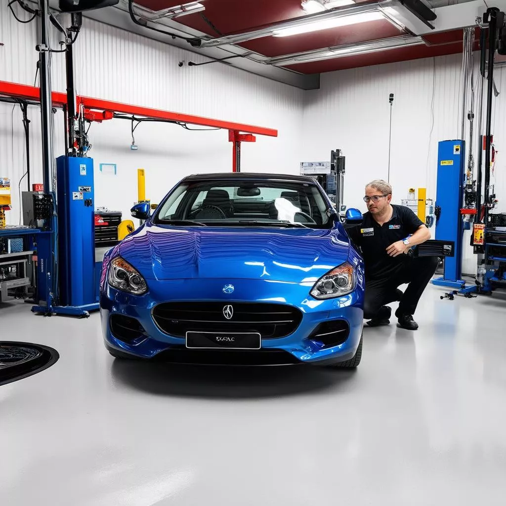 आधुनिक कार पेंटिंग गैरेज