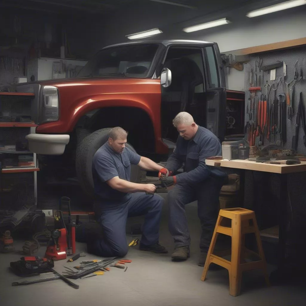 Truck repair garage