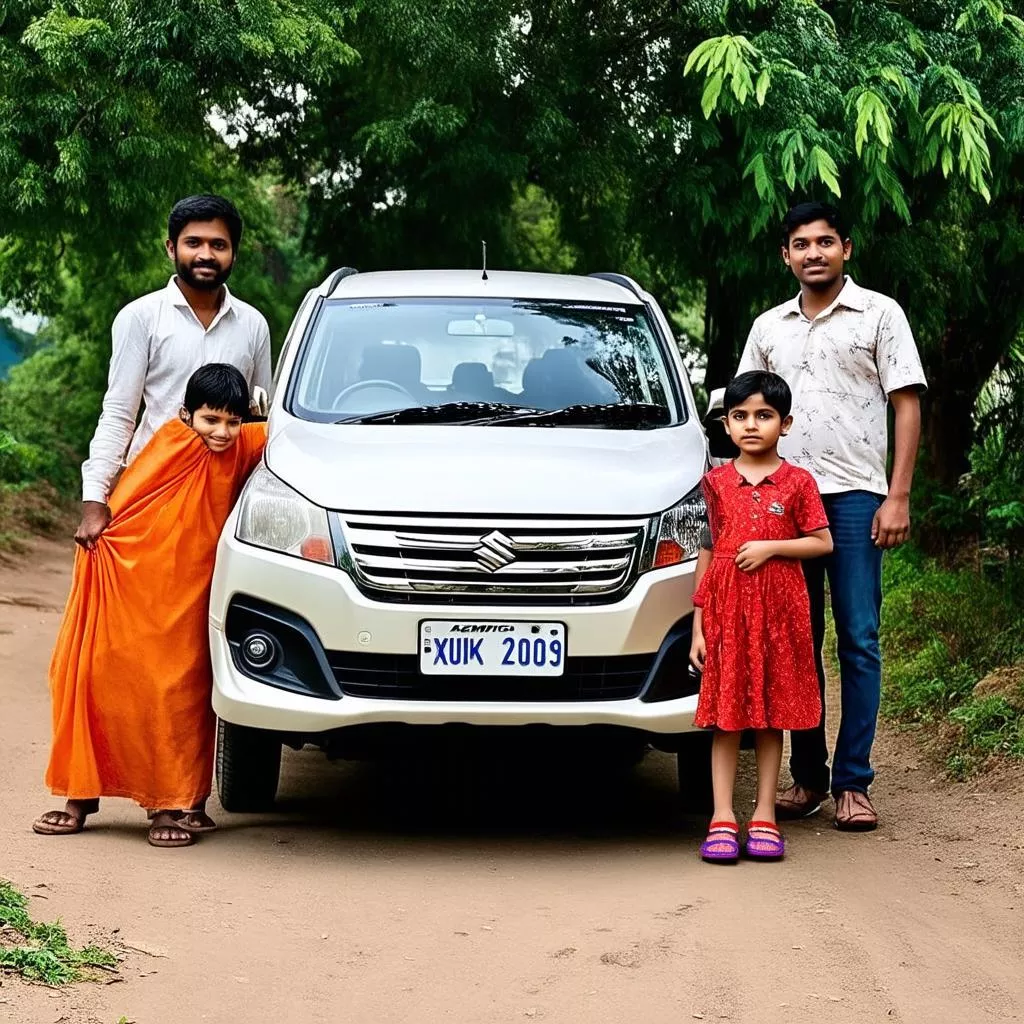 Family using a Suzuki Ertiga