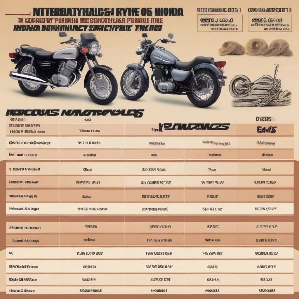 Bảng giá săm xe máy Honda