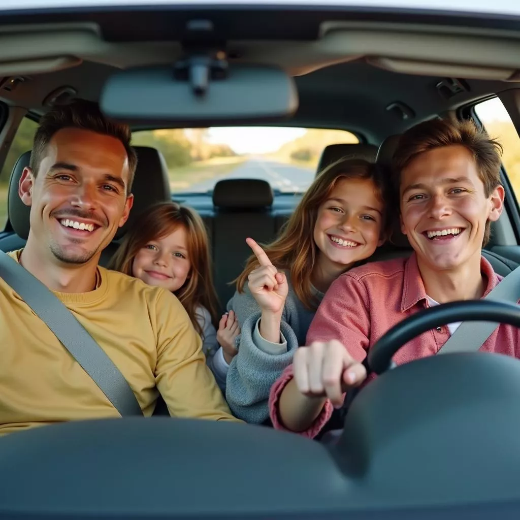 Gia đình du lịch bằng ô tô