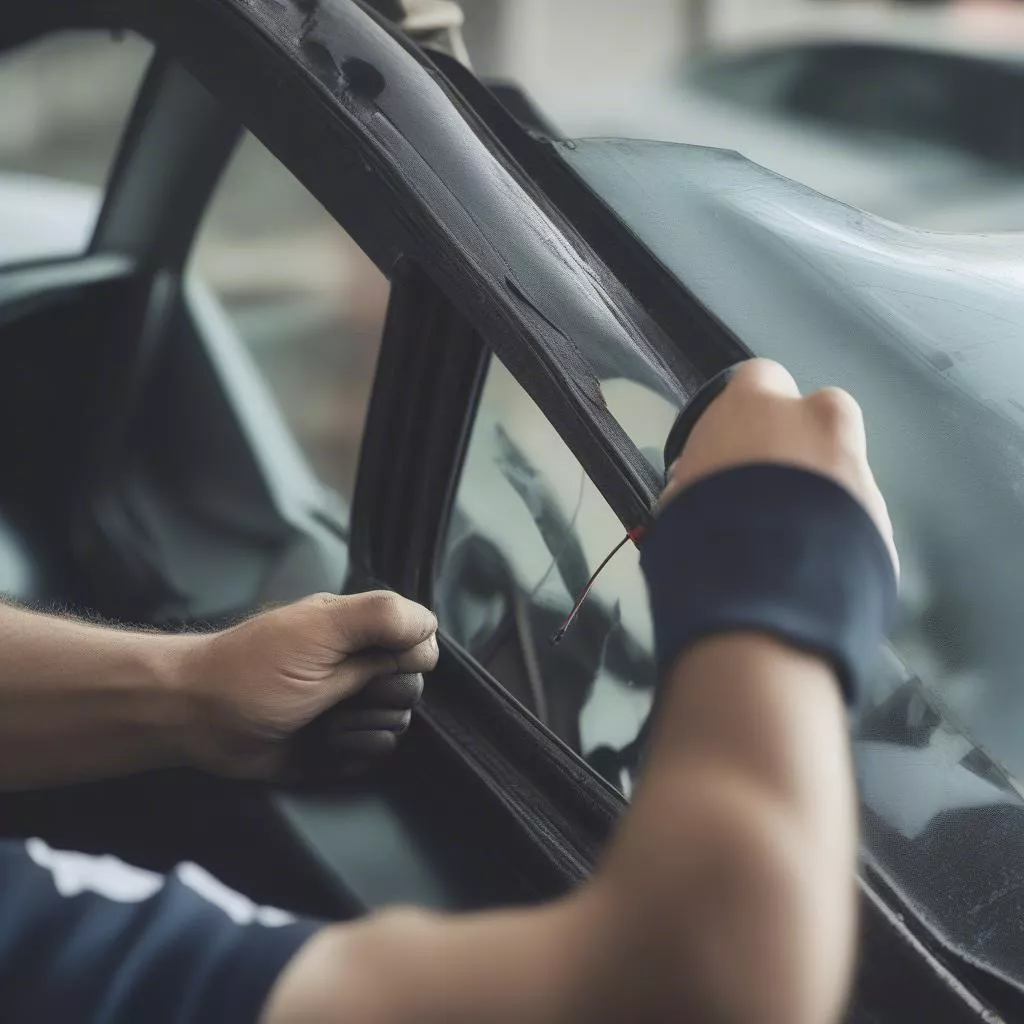 Broken car mirror replacement