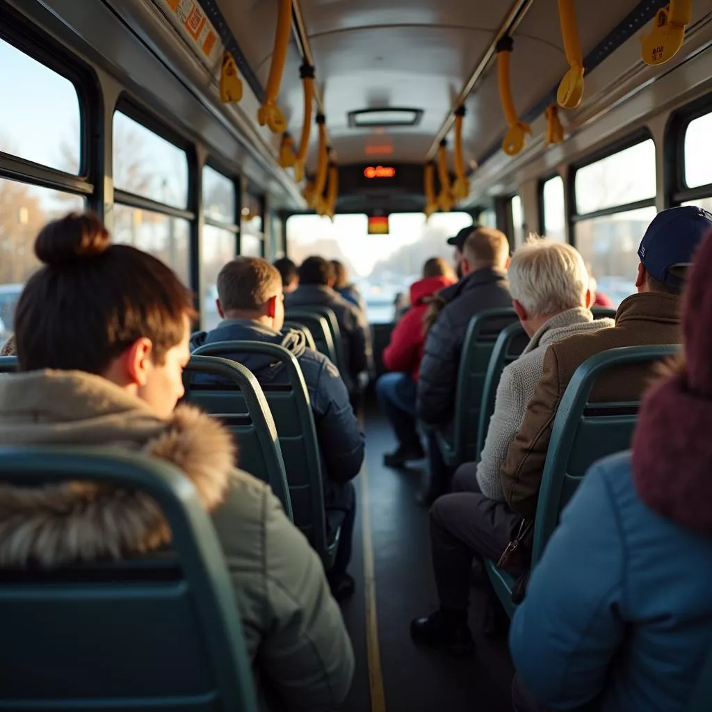 Passengers on a Hanoi bus