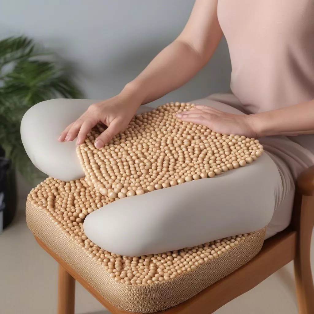 Coussin de graines de bois pour siège auto - massage du dos