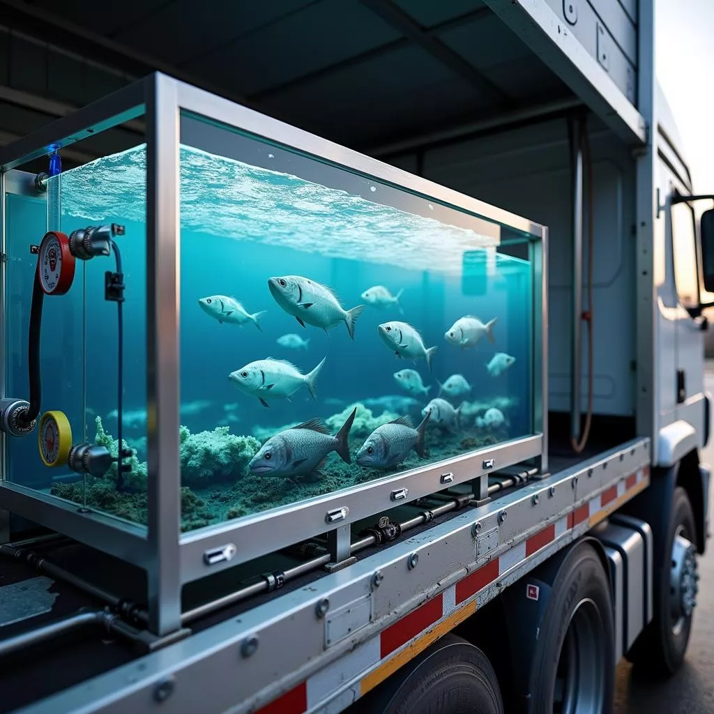 Hệ thống bể chứa trên xe cá