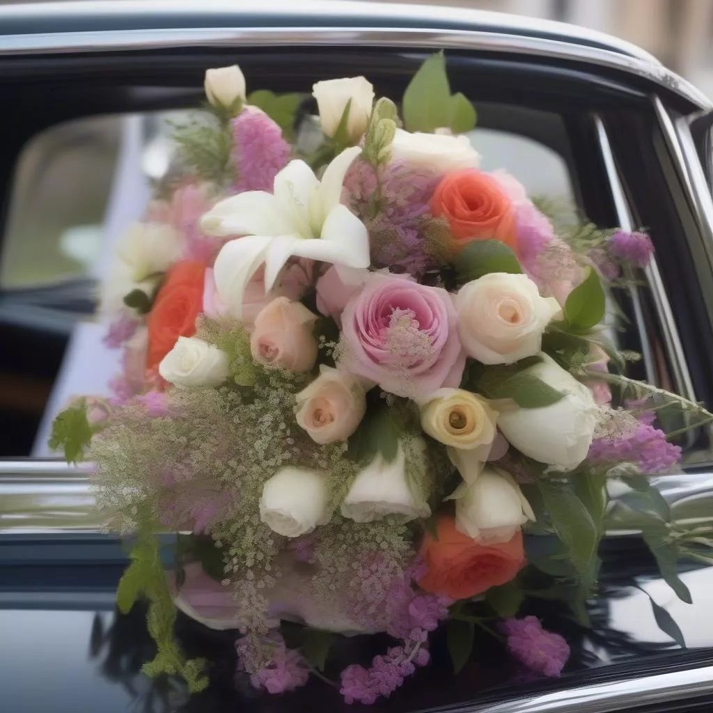 hoa cưới xe ô tô đẹp