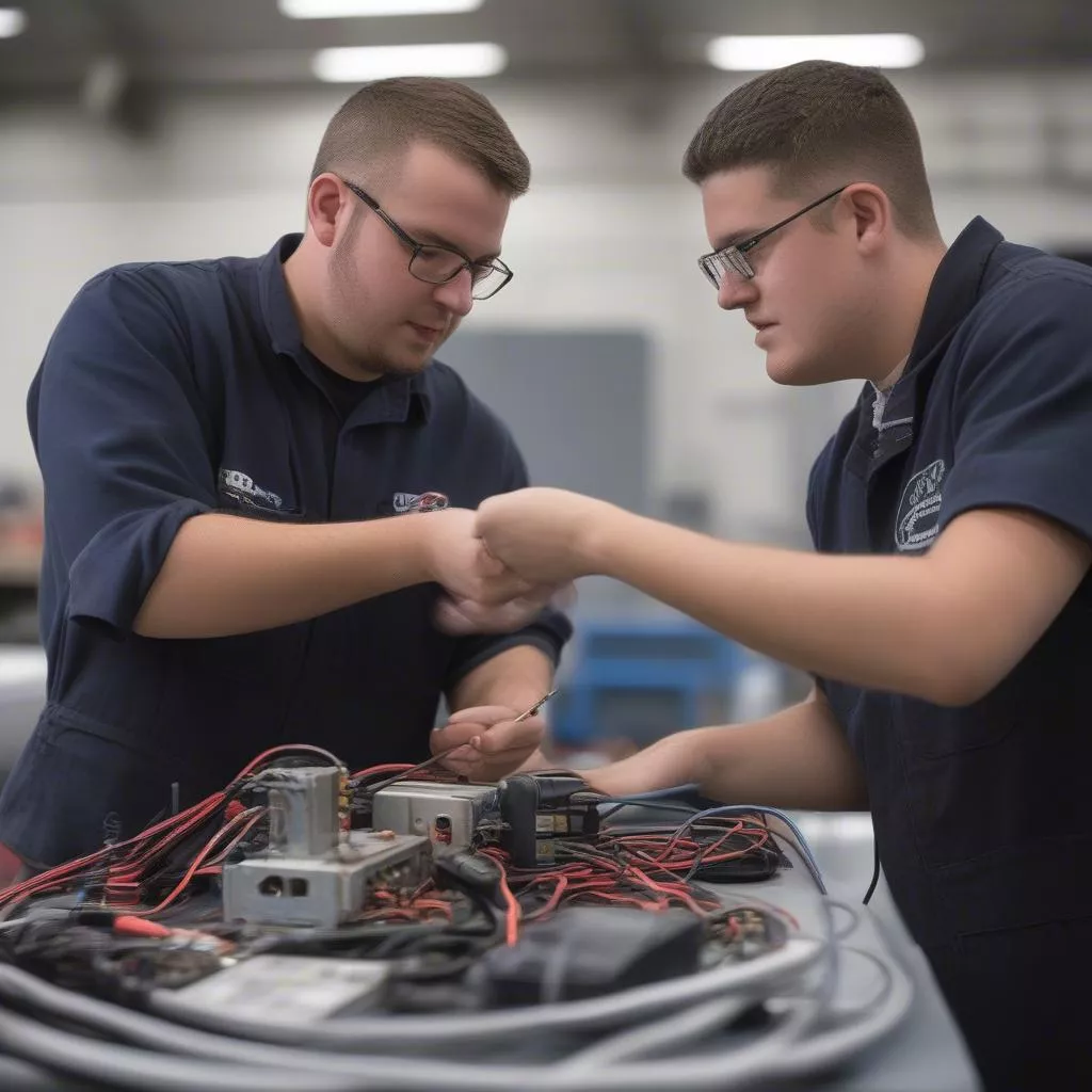 Học tập và thực hành tại trường dạy nghề điện ô tô