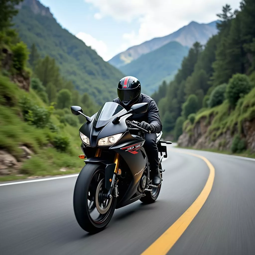 Honda RSX di chuyển trên đường