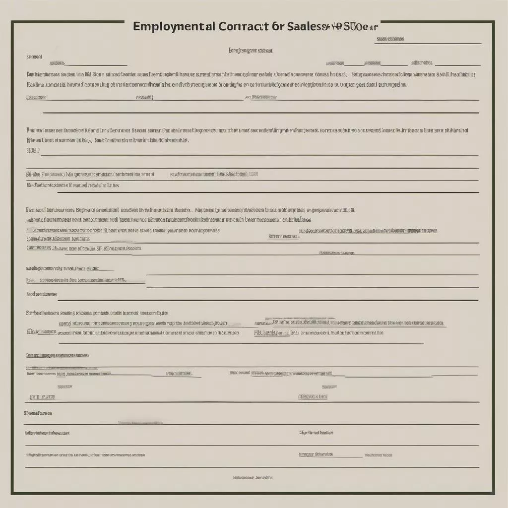 하노이 자동차 판매 직원 근로 계약서