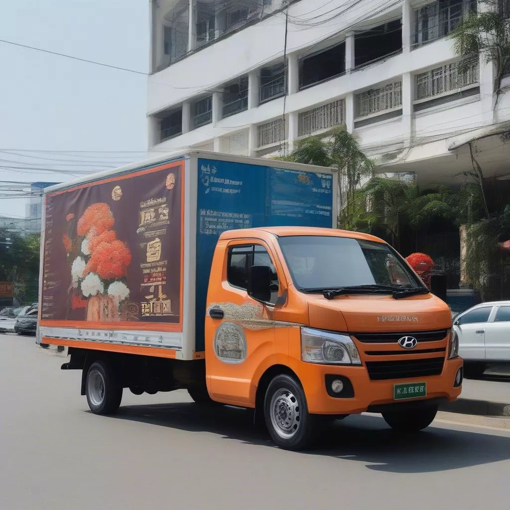 Hyundai New Porter 150 with decals