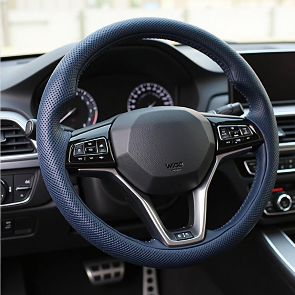 Leather Steering Wheel Cover for Toyota Wigo