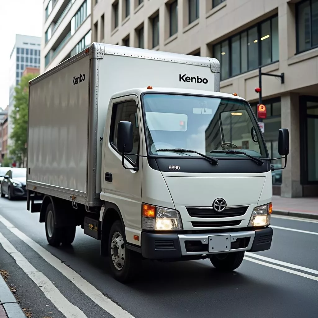 Camião Kenbo 990 a efetuar entregas na cidade