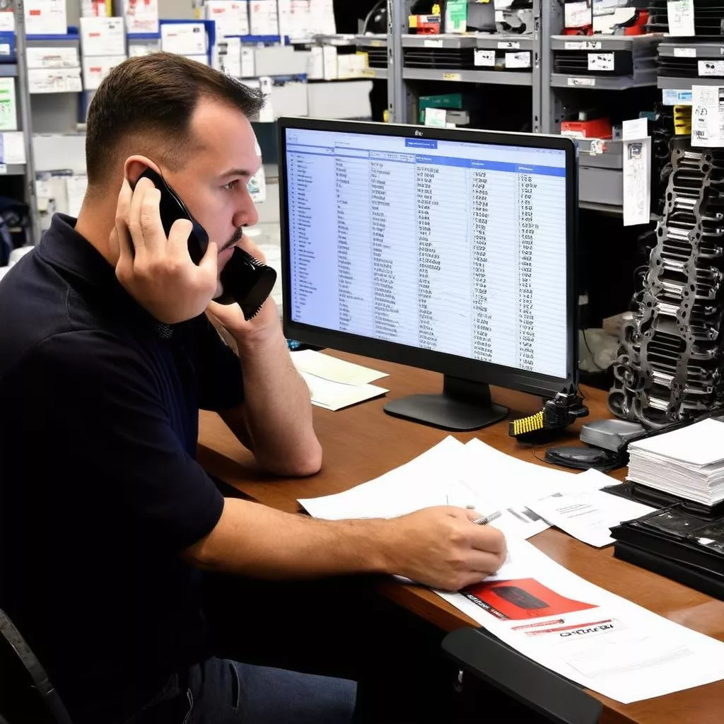 Khách hàng đặt mua phụ tùng ô tô