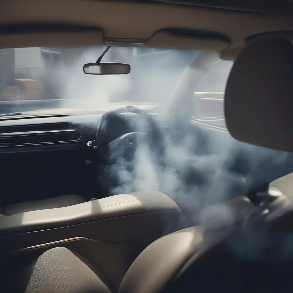 Smoke inside a car