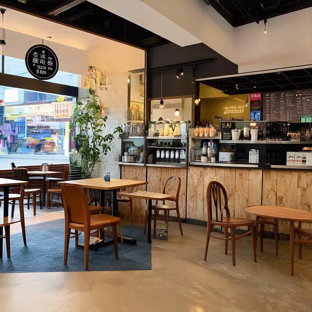 Không gian quán trà sữa