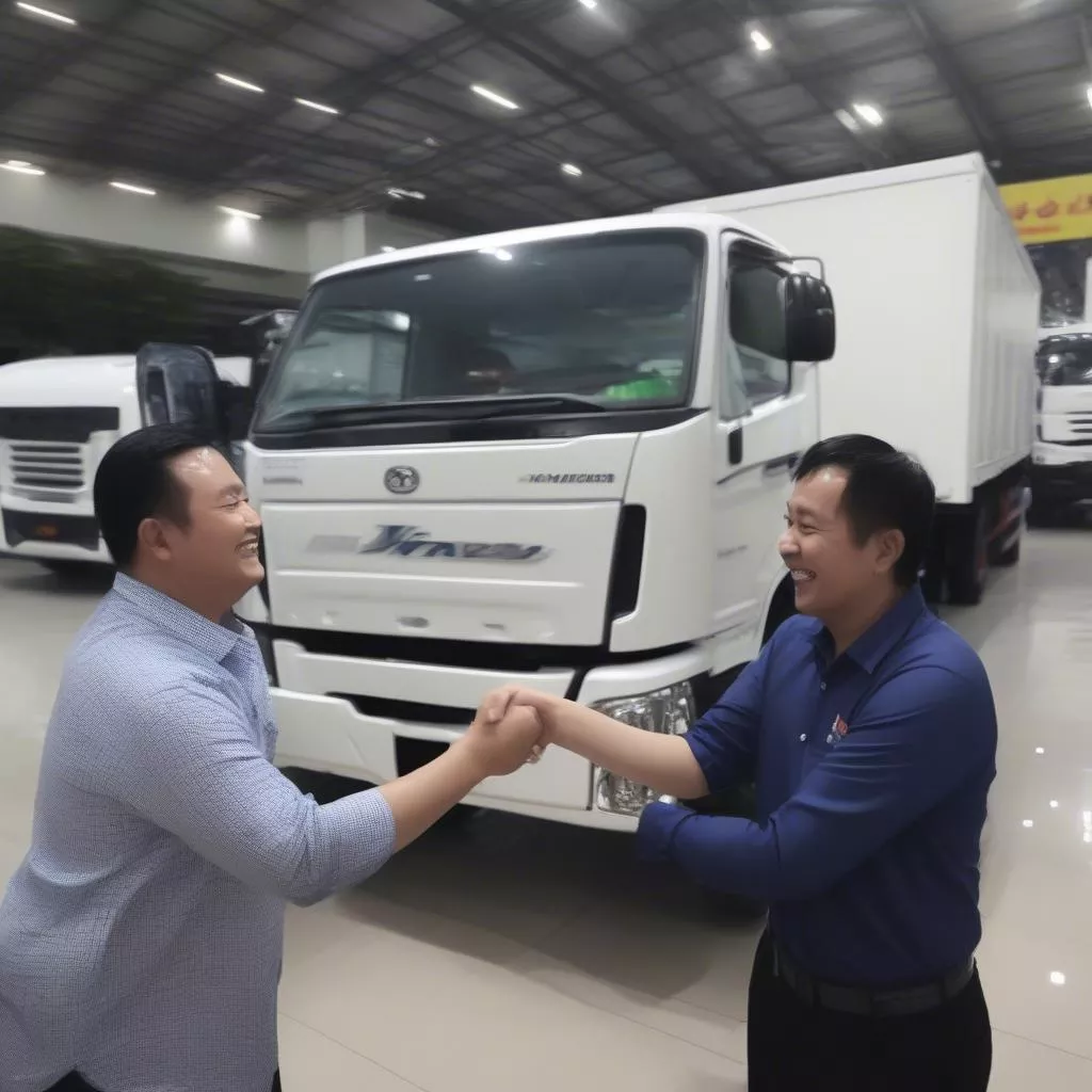 Kunde nimmt neuen LKW bei Xe Tải Hà Nội entgegen