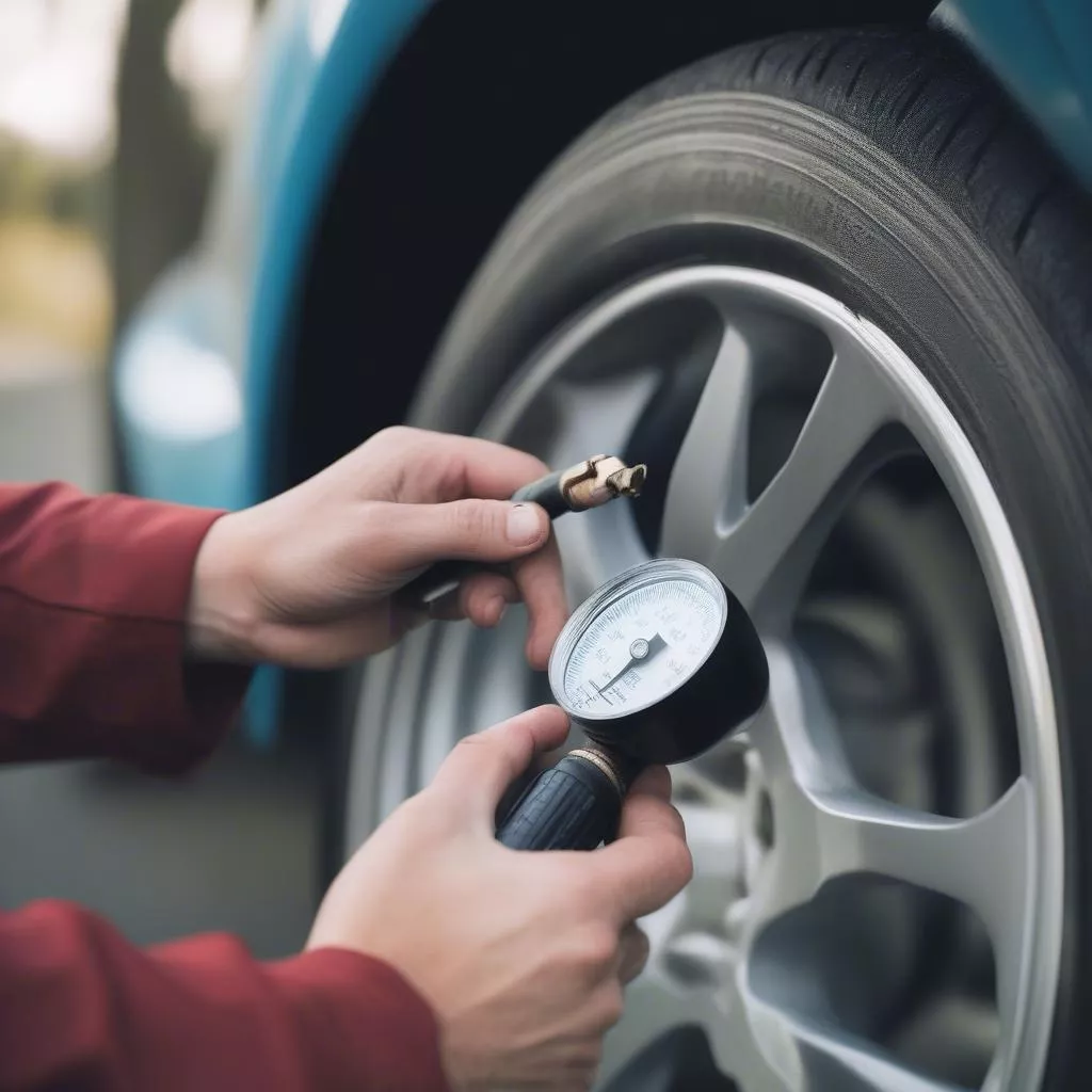 Kiểm tra áp suất lốp xe